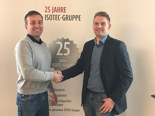 Begrüßung des neuen Vertriebsmitarbeiters Werner Kehl durch Geschäftsführer und Inhaber Thomas Walzer Begrüßung des neuen Vertriebsmitarbeiters Werner Kehl durch Geschäftsführer und Inhaber Thomas Walzer der ISOTEC-Fachbetriebe Kenzingen und Weil am Rhein